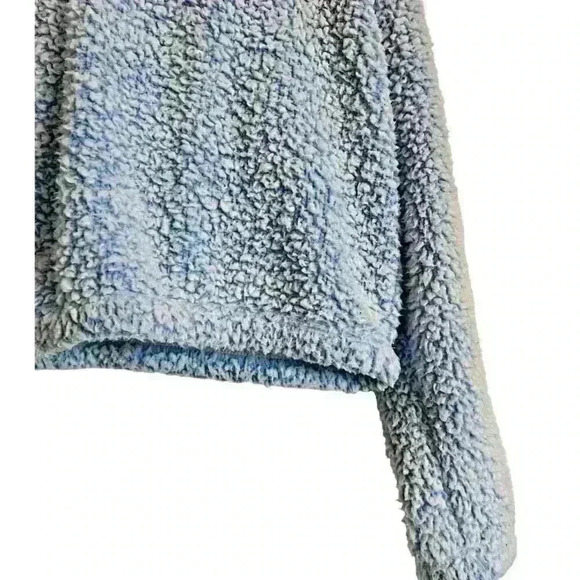 Pac Sun Sz L Simone Sherpa Henley Cropped Cozy Comfy - Picture 12 of 15